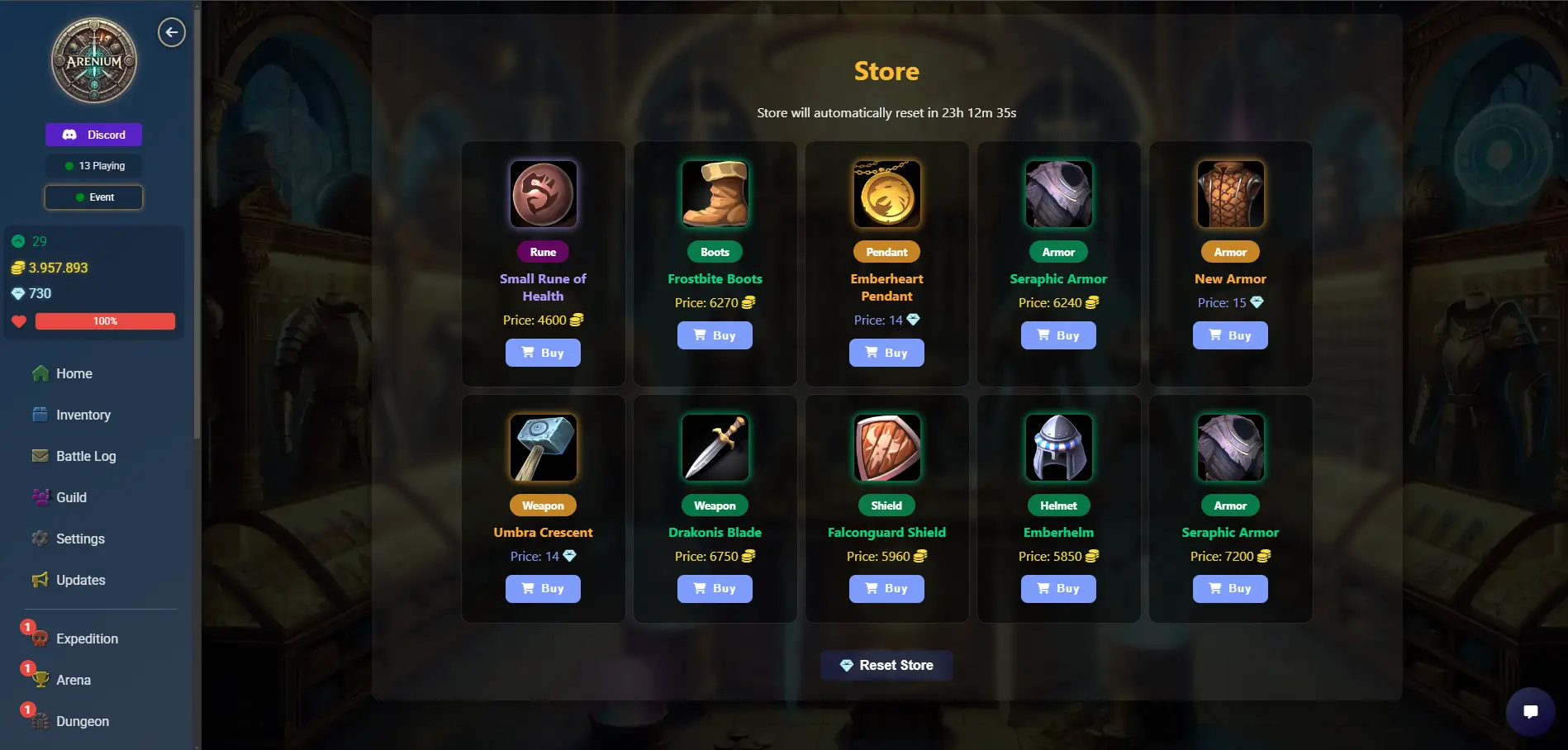 Battle System in Arenium RPG